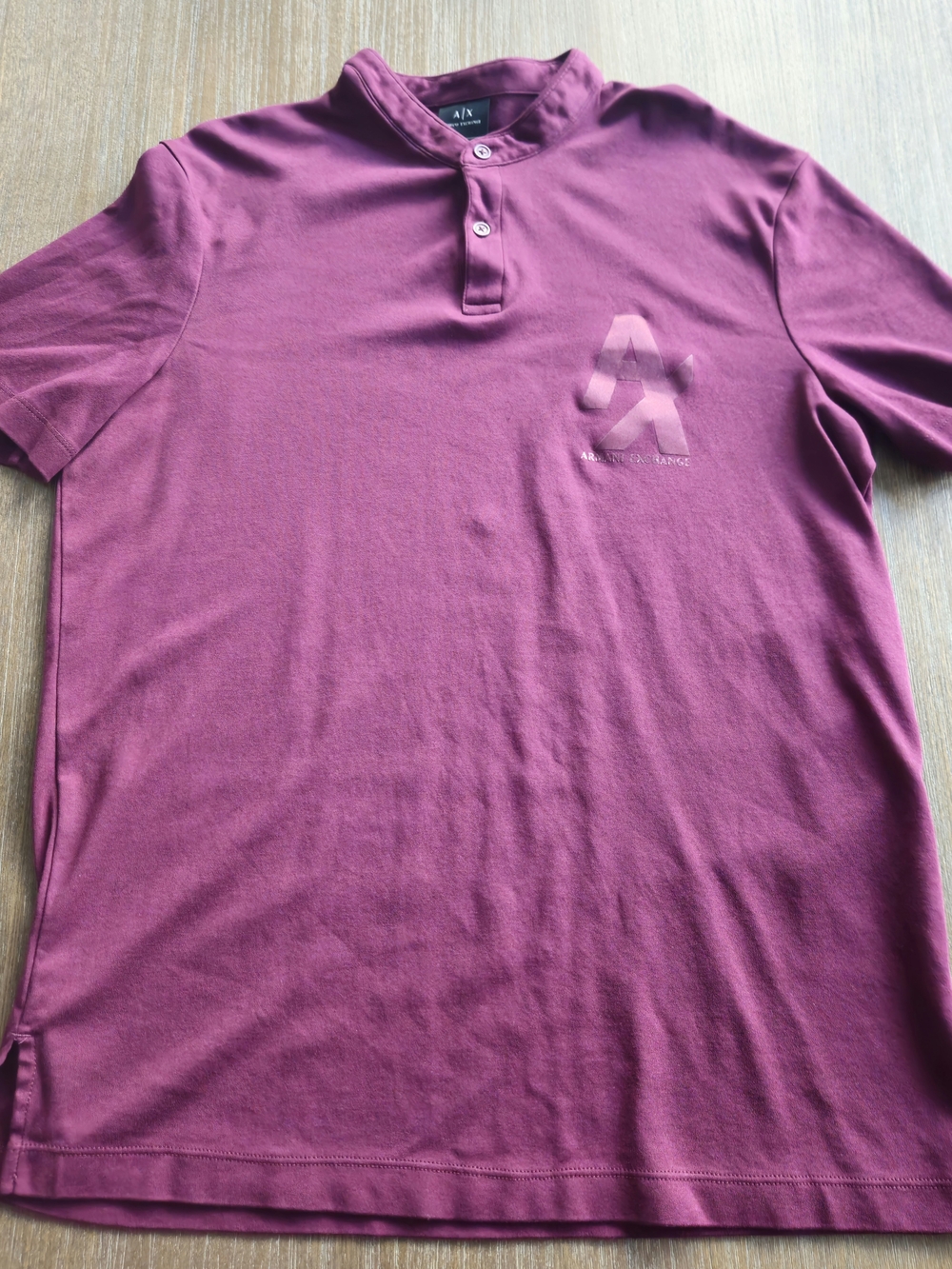 A/X Armani Exchange Men’s Burgundy Henley Polo